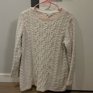 Women's Cream Cable Knit Sweater
